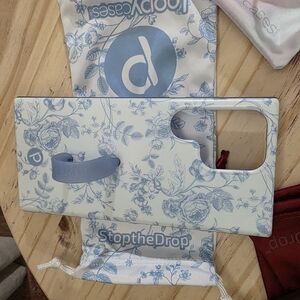 Blue Floral Phone Case with Stand Loopy Cases, Galaxy 23 Ultra
